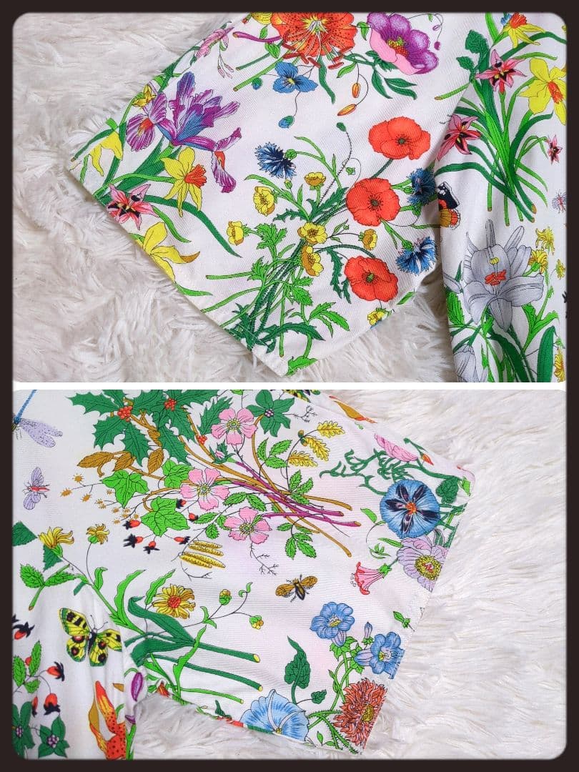 【入手困難・良品】グッチ☆GUCCI ワンピース フローラ 花柄 3L ホワイト