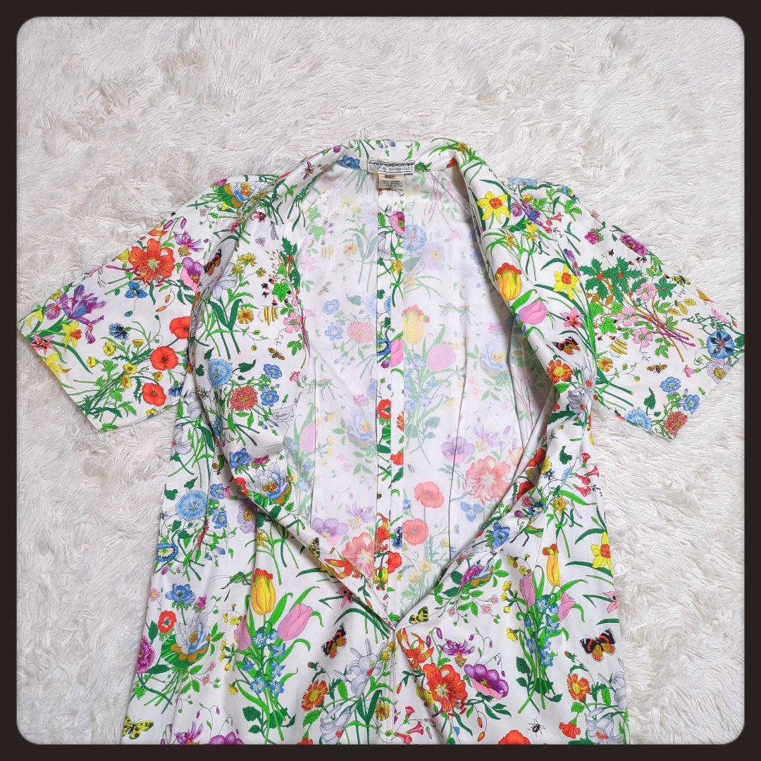 【入手困難・良品】グッチ☆GUCCI ワンピース フローラ 花柄 3L ホワイト