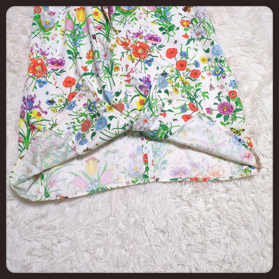 【入手困難・良品】グッチ☆GUCCI ワンピース フローラ 花柄 3L ホワイト
