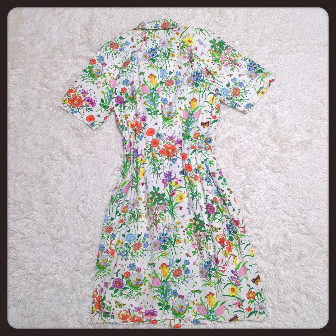 【入手困難・良品】グッチ☆GUCCI ワンピース フローラ 花柄 3L ホワイト