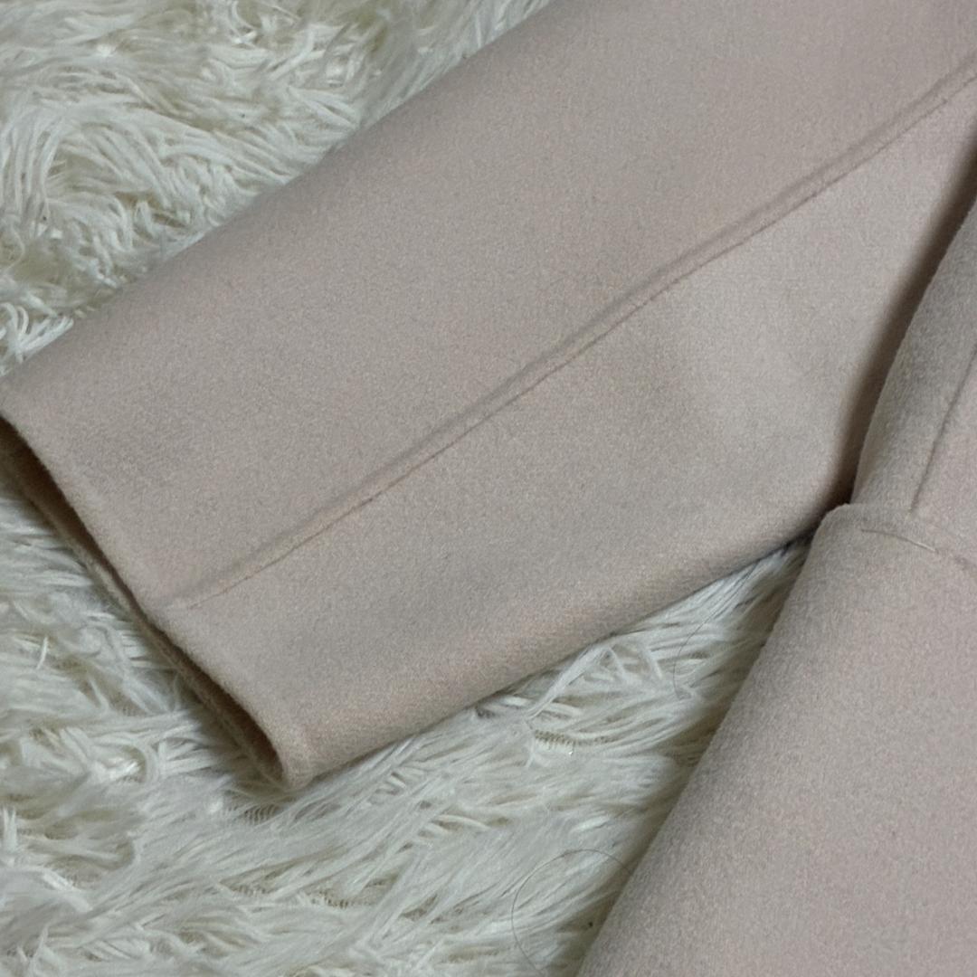 【美品】MaxMaraマックスマーラ　ダブルフェイス　ノーカラー　ビジューコート