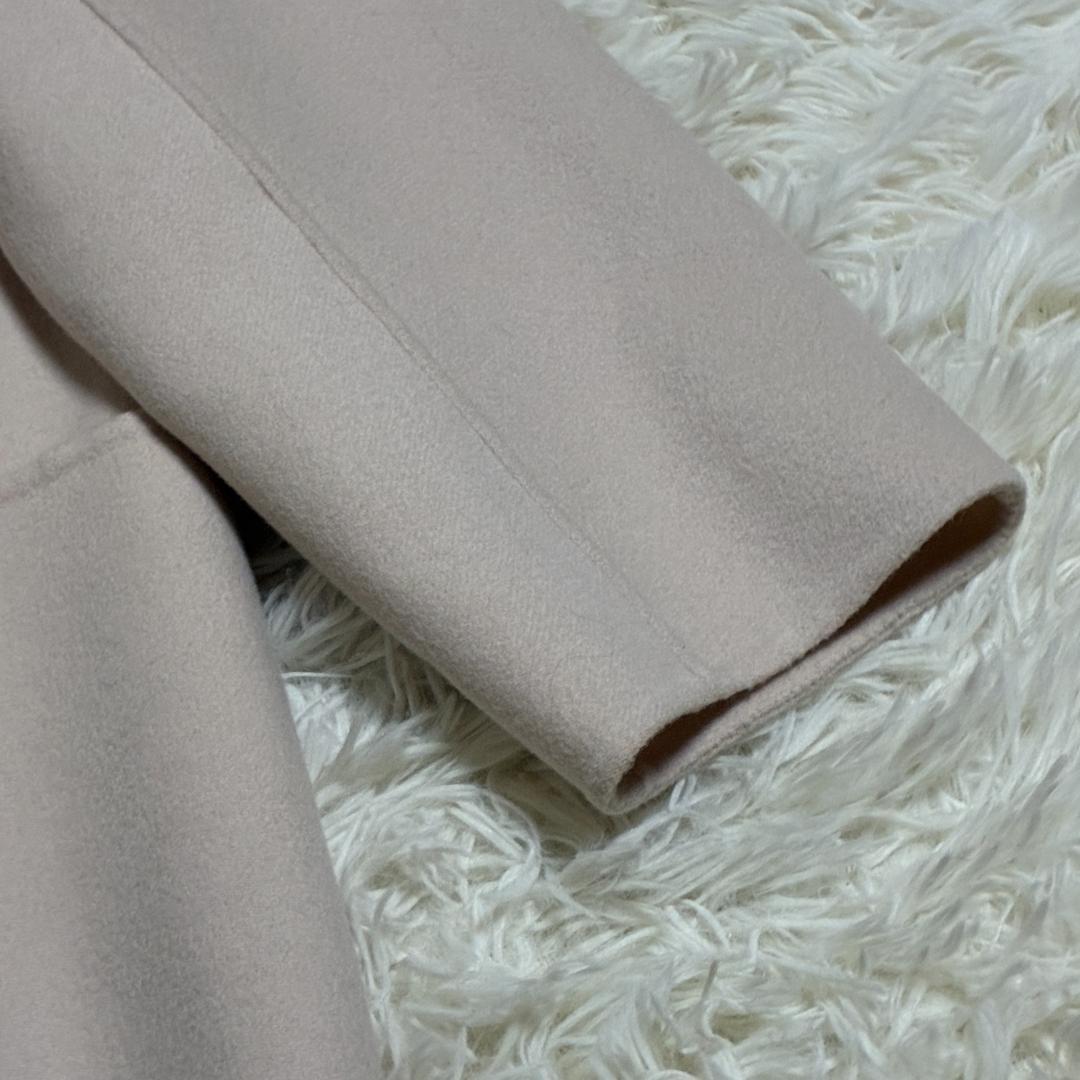 【美品】MaxMaraマックスマーラ　ダブルフェイス　ノーカラー　ビジューコート