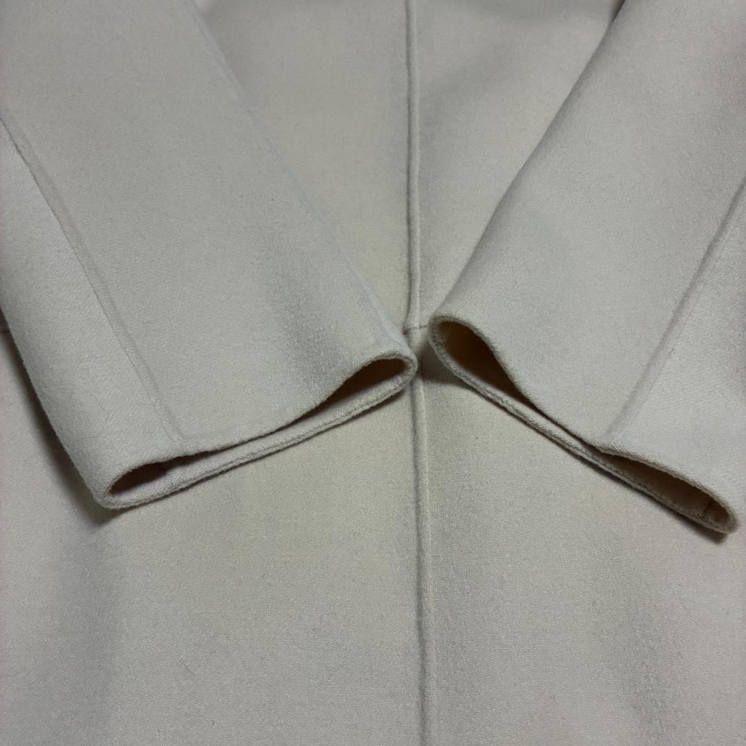 【美品】MaxMaraマックスマーラ　ダブルフェイス　ノーカラー　ビジューコート