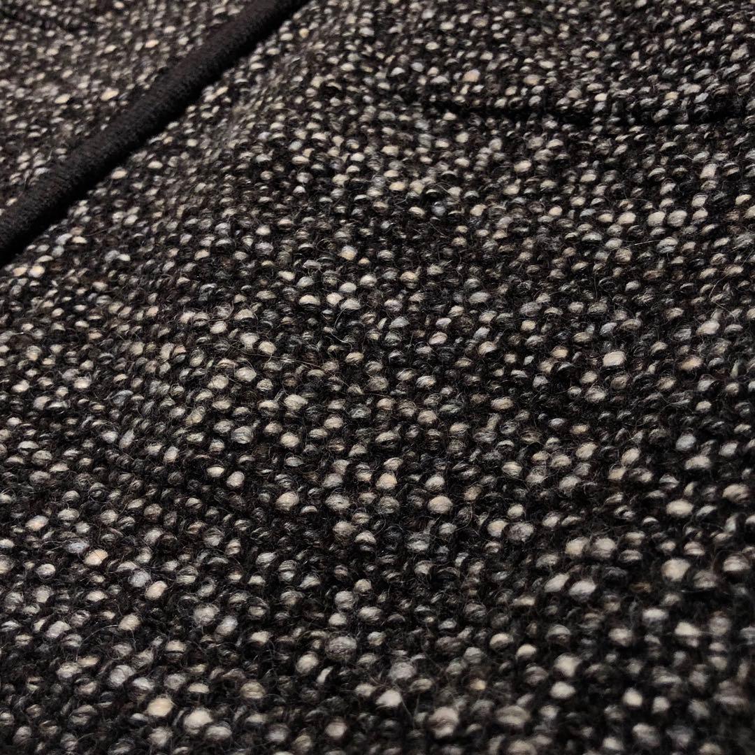 ⭕️美品　白タグ　マックスマーラ　ロングコート　ミンクファー　ツイード　ブラック系