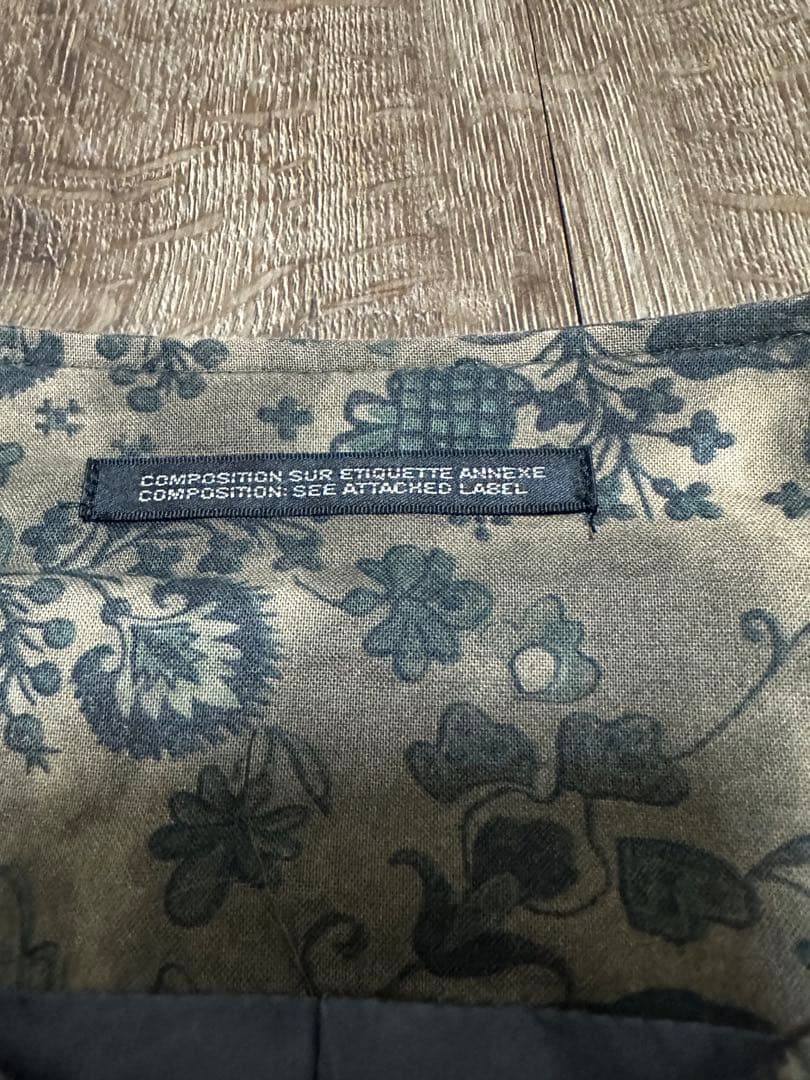 ヨウジヤマモトプールオム 15ss 花柄総柄 ボタン装飾 ノーカラージャケット