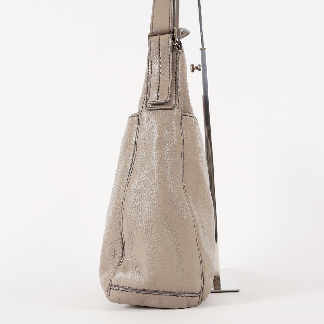 【極美品✨】ヒロフ ヴィータ 2way ショルダーバッグ シボ革 グレージュ