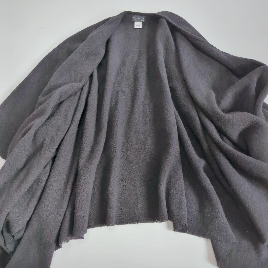 アニエスベー 23AW ウール カシミヤ ポンチョ ケープ 大判 ブラック