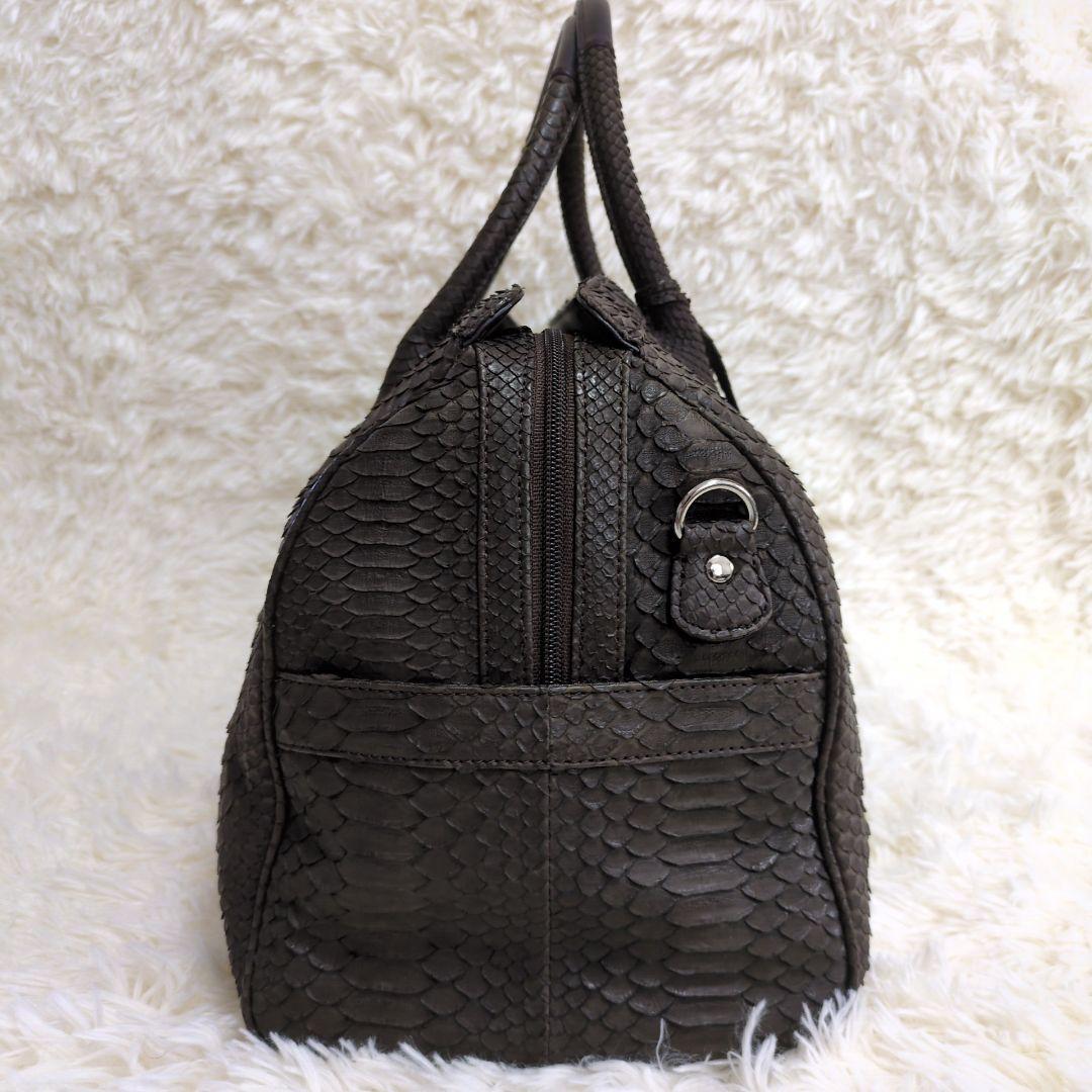 定価30万!!!大容量 ダイヤモンドパイソンレザー ボストン2way 極上マット