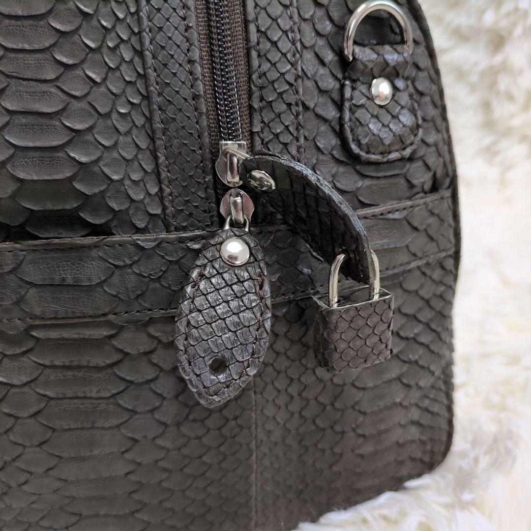 定価30万!!!大容量 ダイヤモンドパイソンレザー ボストン2way 極上マット