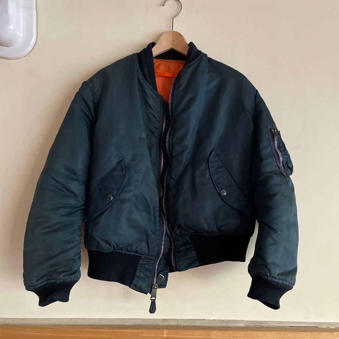 80s ALPHA INDUSTRIES MA-1 USA製 IDEALジップ紺