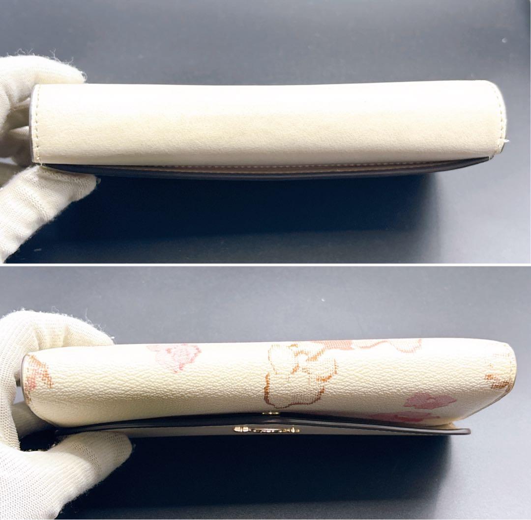 ✨極美品✨コーチ COACH ベージュ花柄 フラップ式 長財布