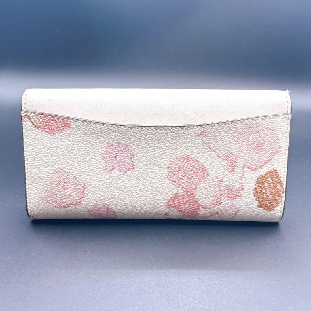 ✨極美品✨コーチ COACH ベージュ花柄 フラップ式 長財布