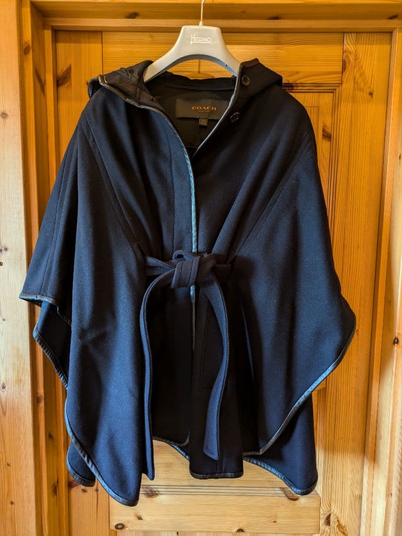 コーチネイビー フード付きポンチョ