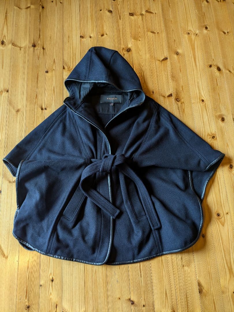 コーチネイビー フード付きポンチョ