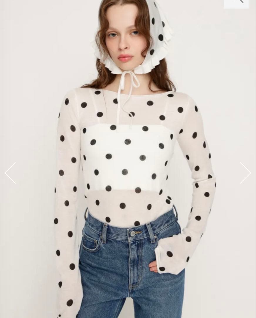 SLY MICHIXSLY DOTS KNIT トップス ホワイト