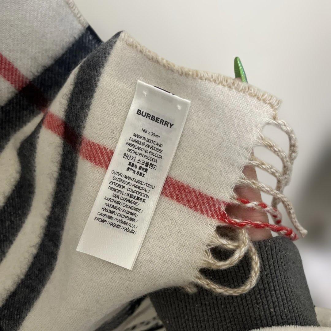BURBERRY チェック柄マフラー ホワイト ベージュ