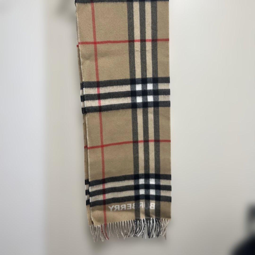 BURBERRY チェック柄マフラー ホワイト ベージュ