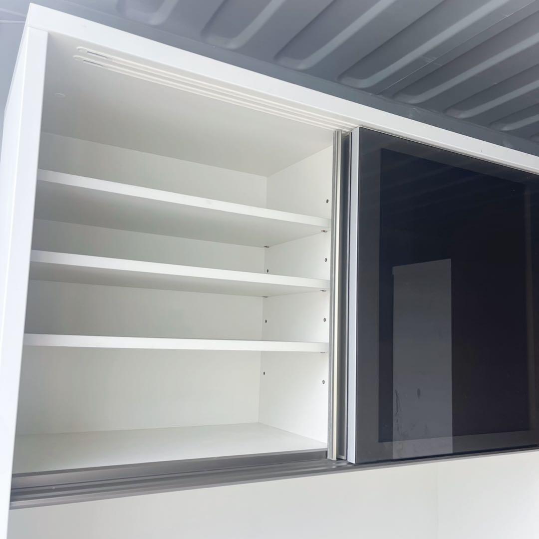 取付無料！大川 松田家具 木目調おしゃれブラウンインテリアキッチンボード 食器棚