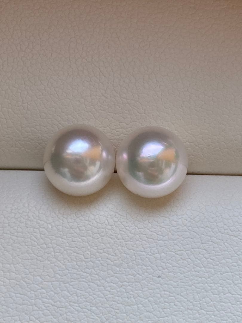 1970 あこや真珠　K18大玉8.5-9mm ピアス　Aly手作