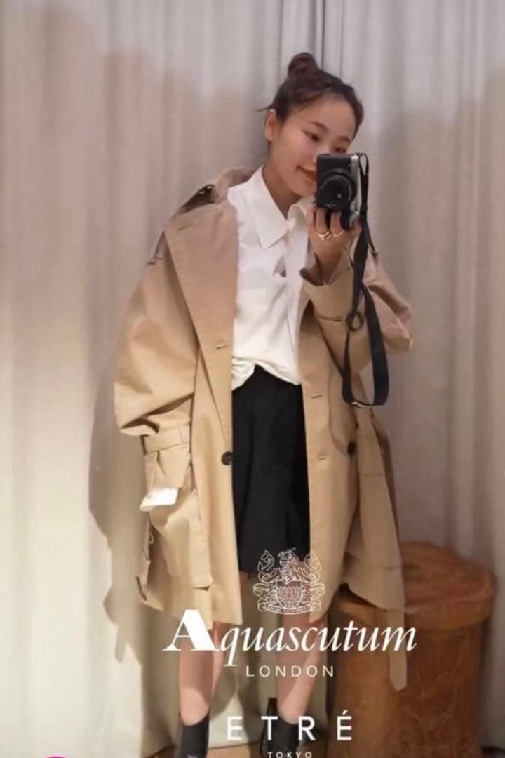 定価176,000-Aquascutumn×ETRETOKYOフーディートレンチ