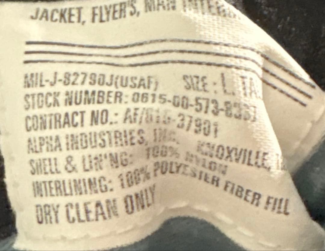 alpha ma-1 flight jacket Black×orange 黒