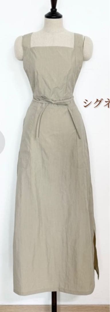 Lemi.J シグネチャーエプロン　ベージュ