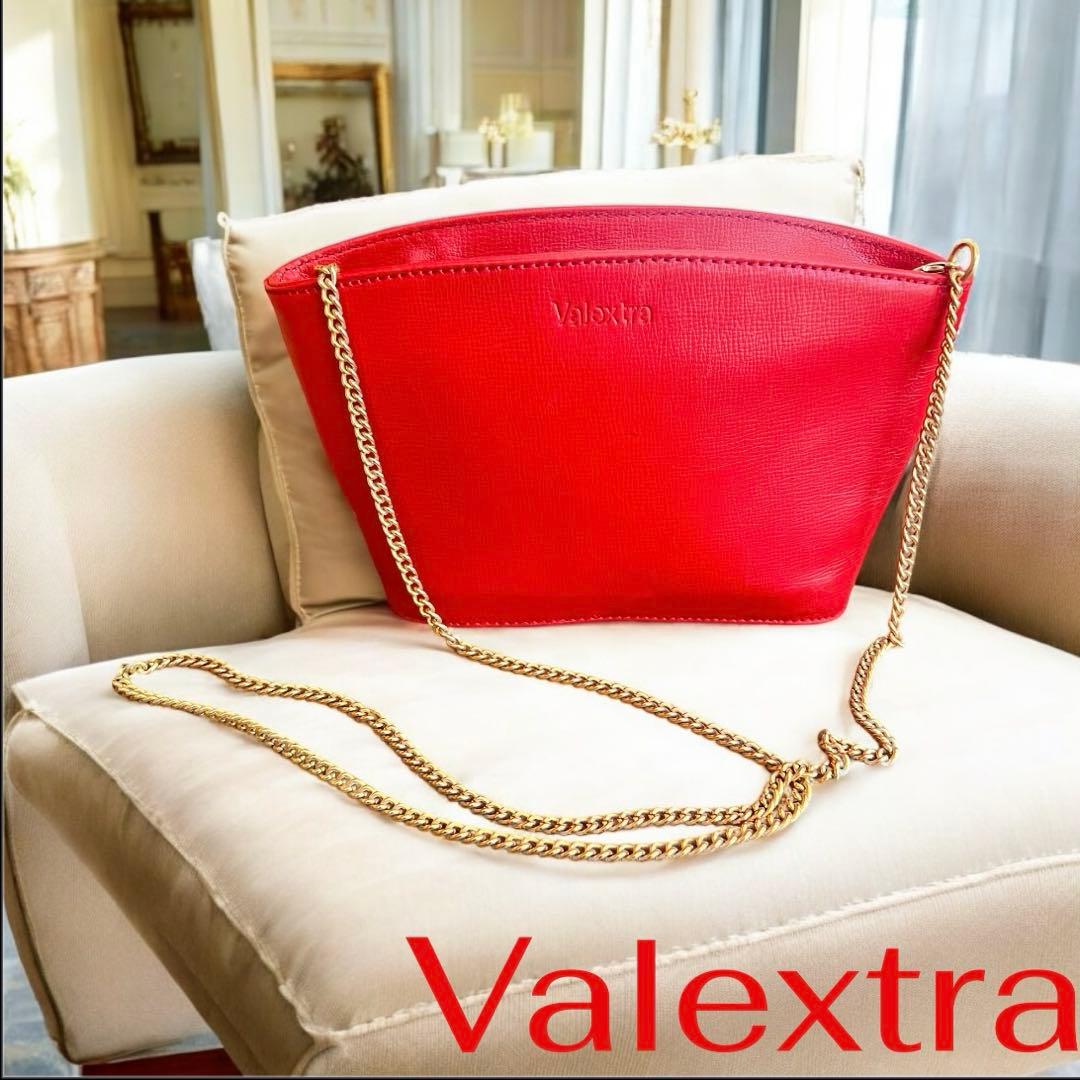 激レア ヴァレクストラ SATOショルダーバッグ チェーン レザー レッド