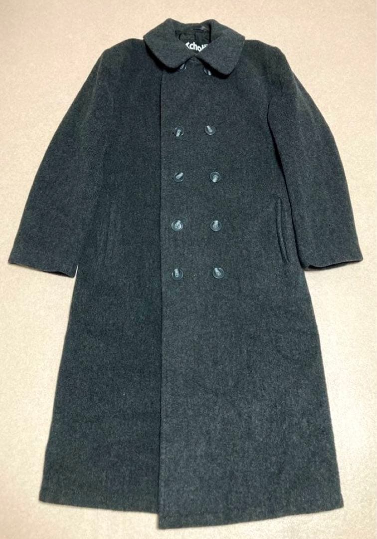 Schott ショット ウール メルトン ダブルブレスト ロングコート グレー