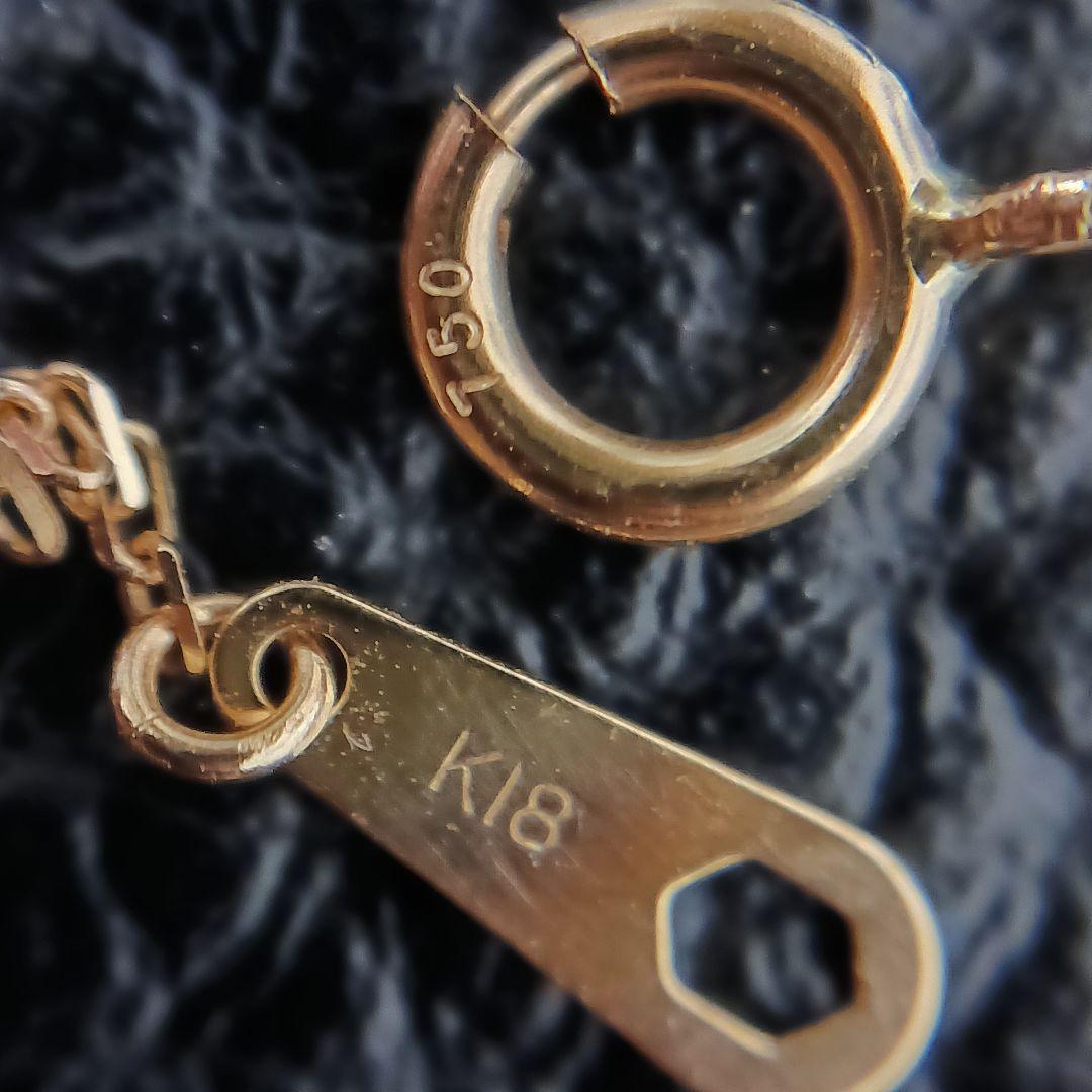 (B020212) K18 YG ネックレス あずきチェーン ２連 レディース