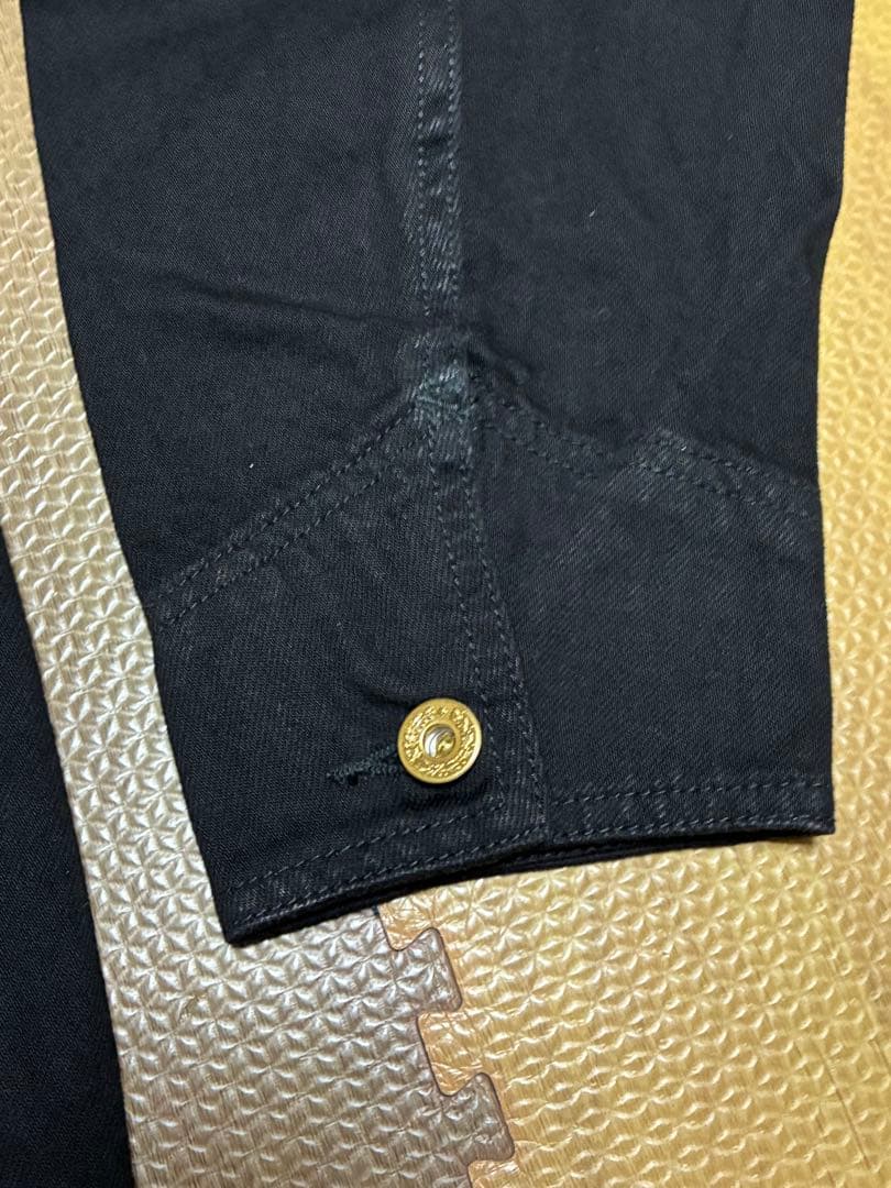 【新品】バーンズ 70's ノーカラーカバーオールJKT ブラック　サイズL