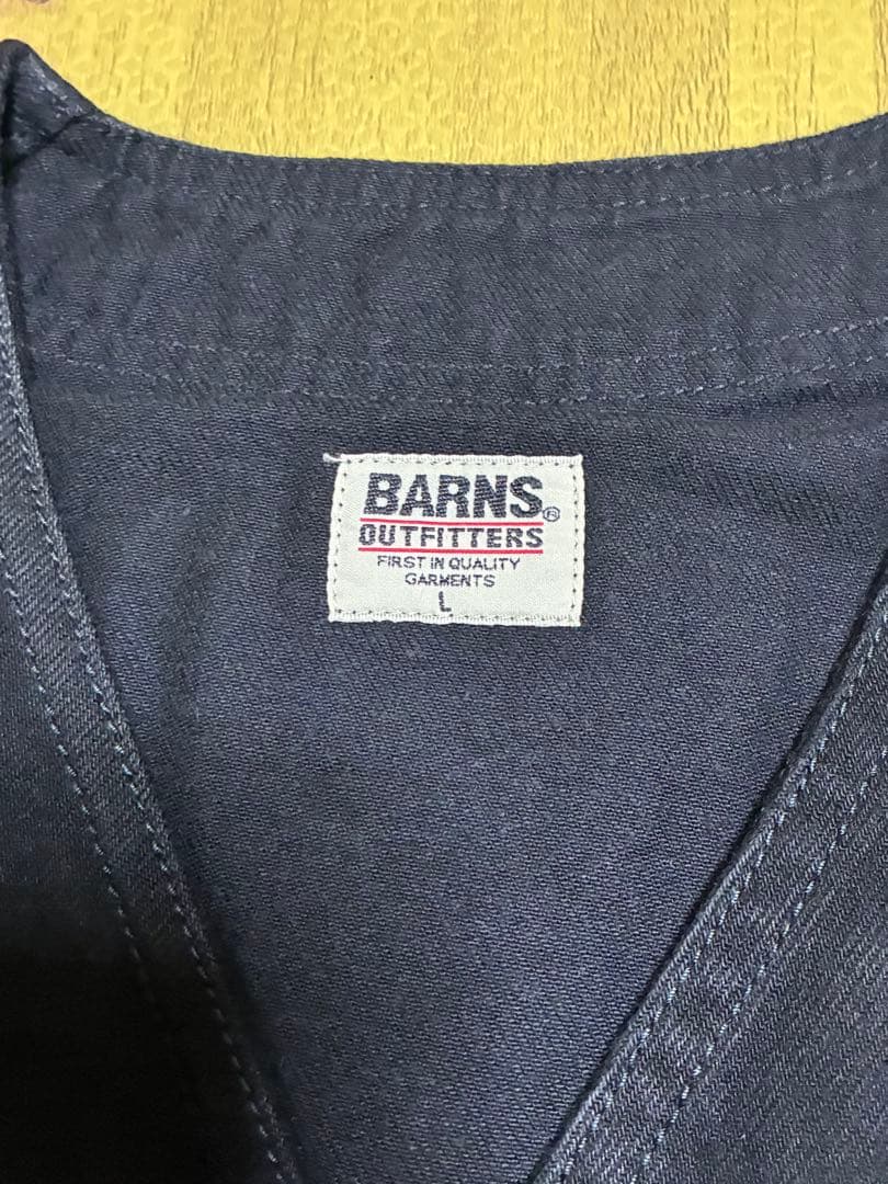 【新品】バーンズ 70's ノーカラーカバーオールJKT ブラック　サイズL