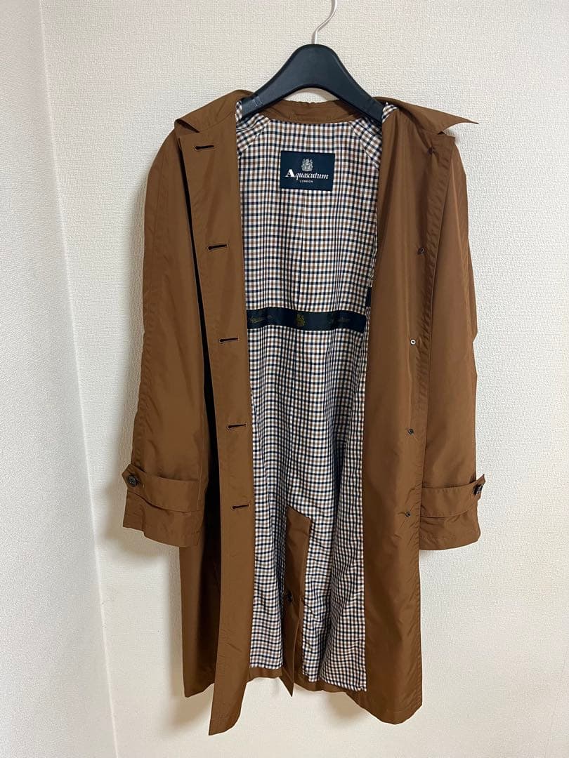 【Aquascutum美品】SORELAタフタ ステンカラーコート／レインコート