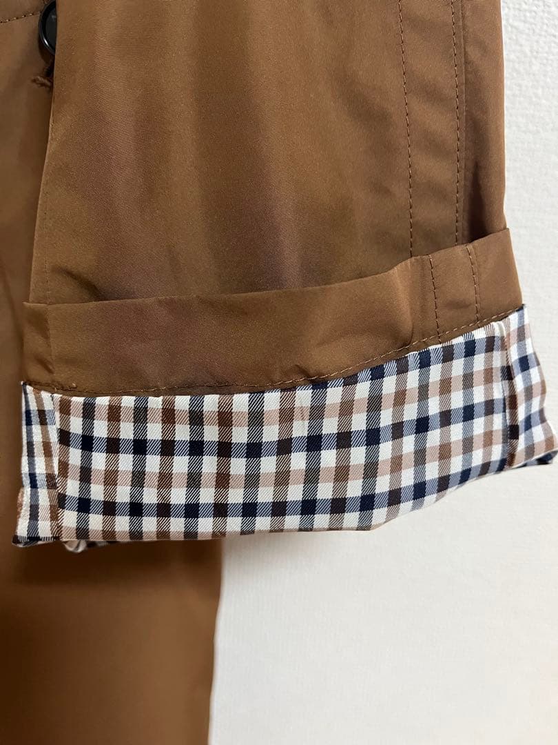 【Aquascutum美品】SORELAタフタ ステンカラーコート／レインコート