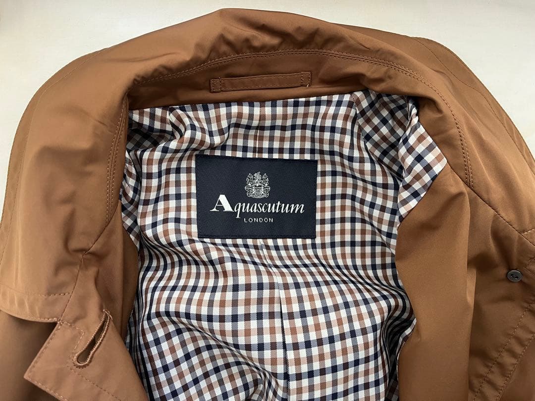 【Aquascutum美品】SORELAタフタ ステンカラーコート／レインコート