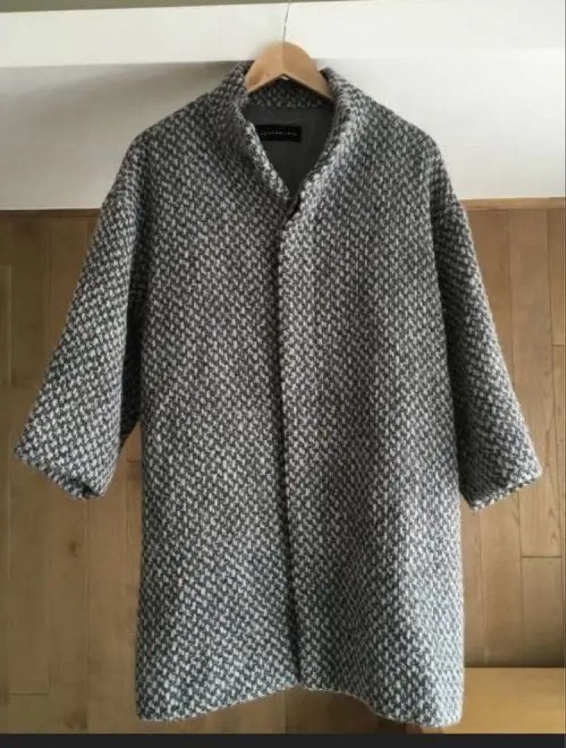 グレー系 チェック柄 オーバーサイズコート