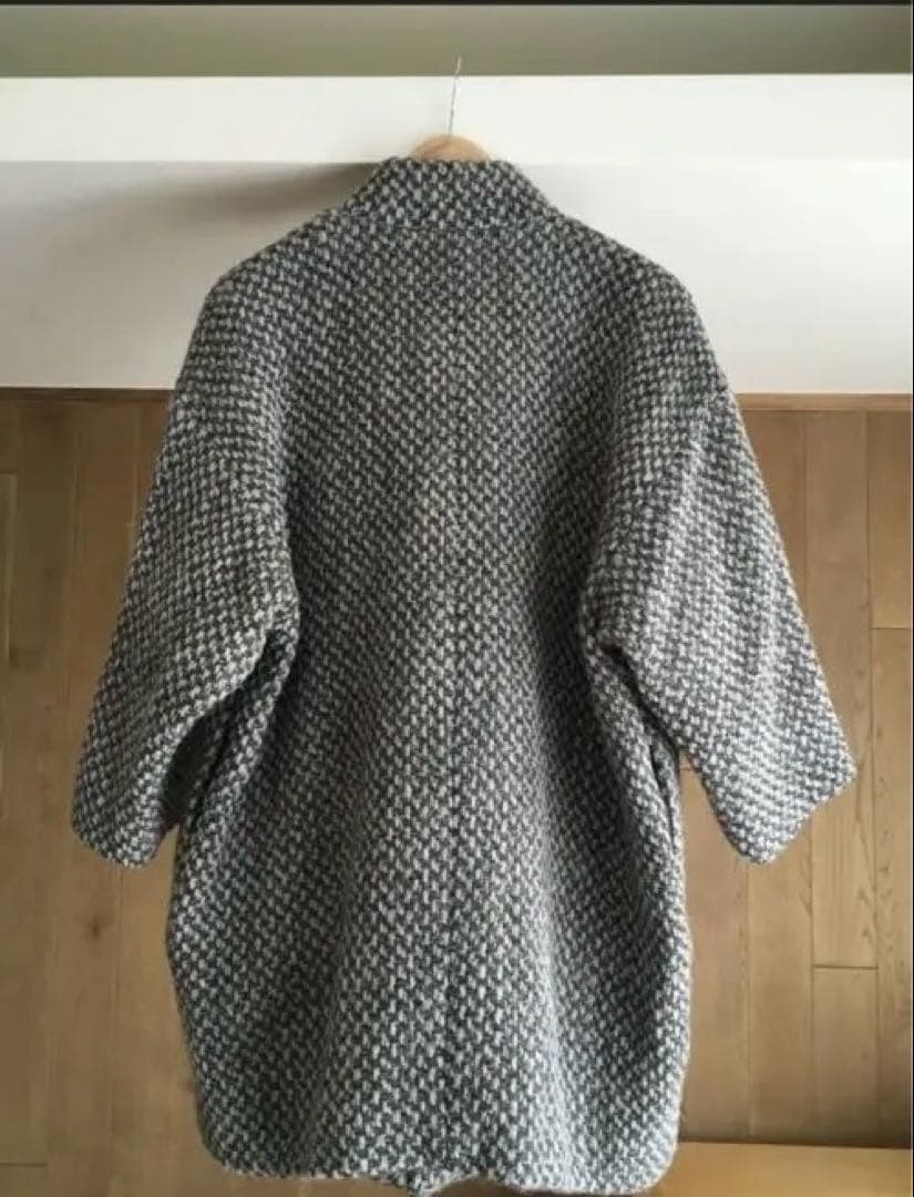 グレー系 チェック柄 オーバーサイズコート