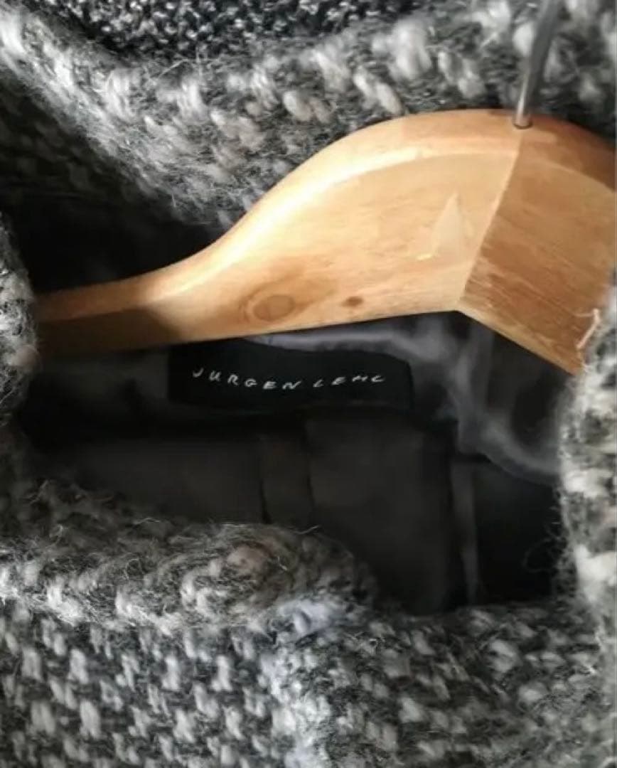 グレー系 チェック柄 オーバーサイズコート