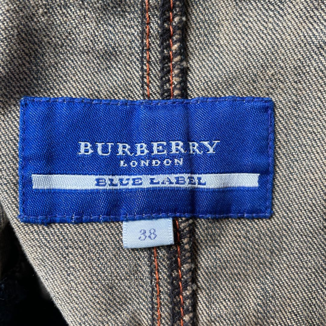 バーバリー ブルーレーベル デニムジャケット リブ切替 ヴィンテージ加工 38