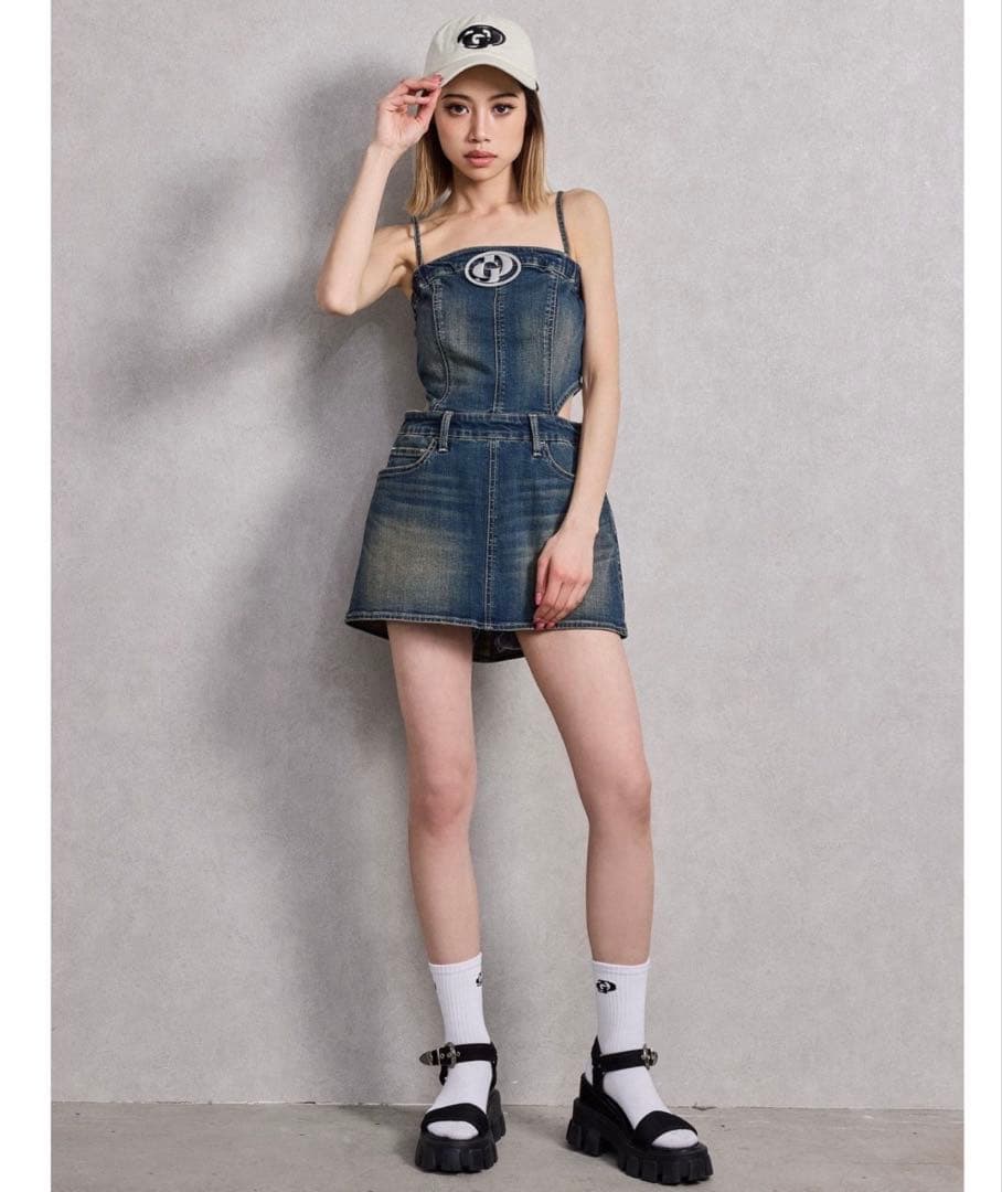 新品GD MOLD SIDE OPEN スカートライクデニムワンピース