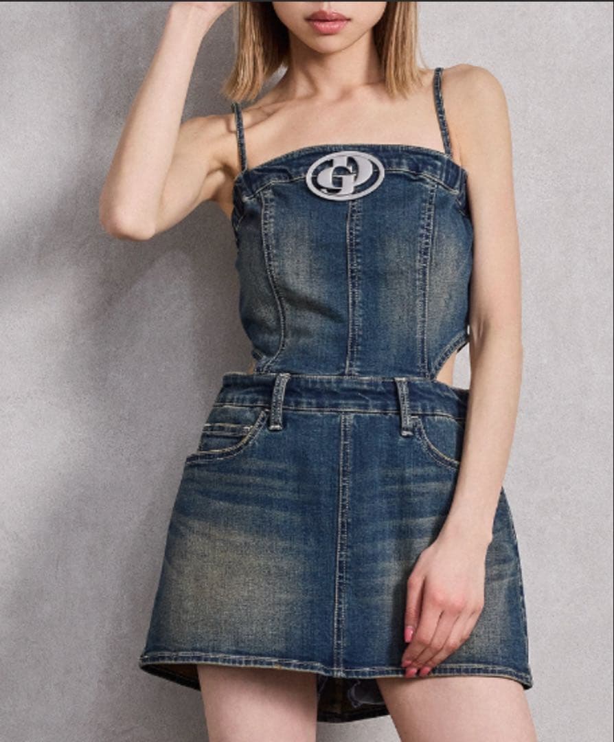 新品GD MOLD SIDE OPEN スカートライクデニムワンピース