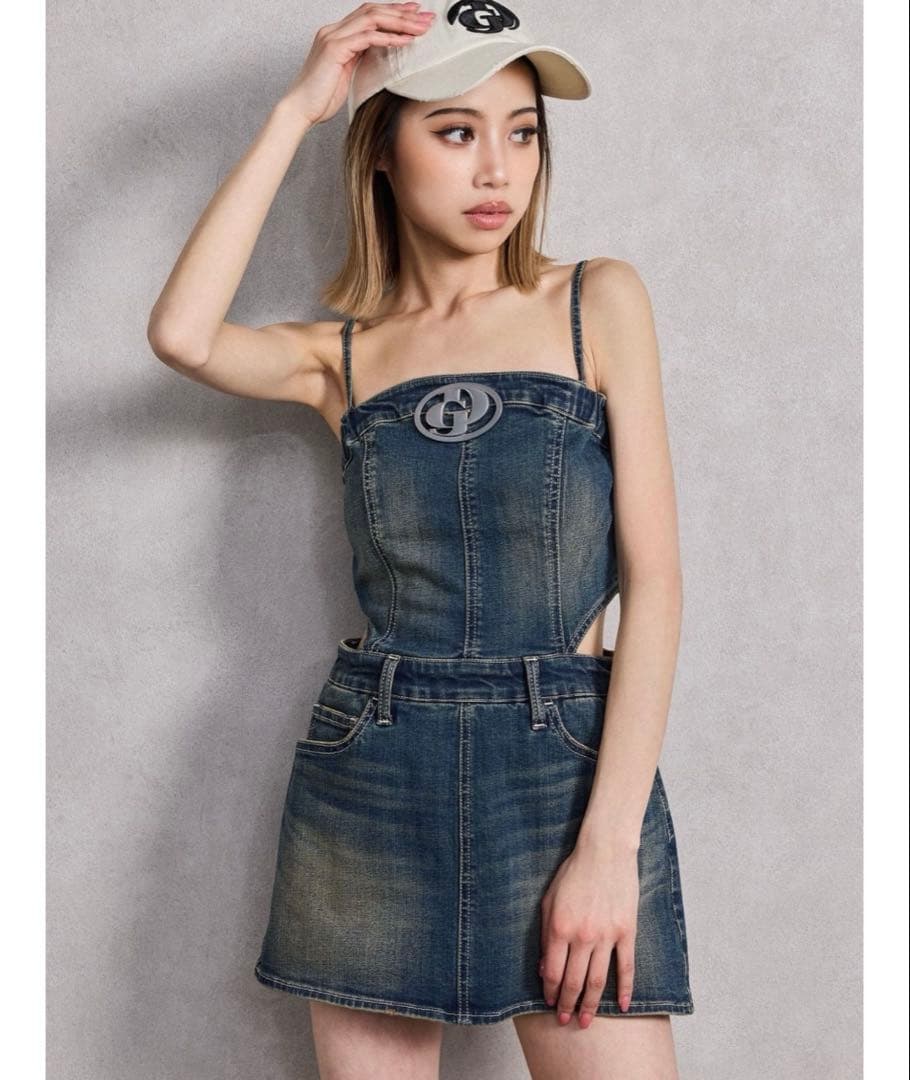 新品GD MOLD SIDE OPEN スカートライクデニムワンピース