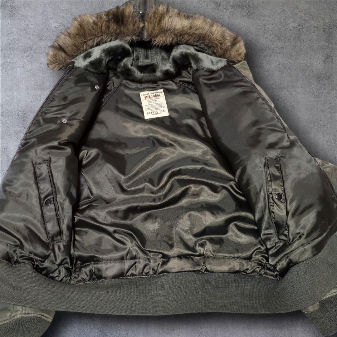 希少モデル✨AVIREX N-2B RED DRAGON ワッペン L カーキ