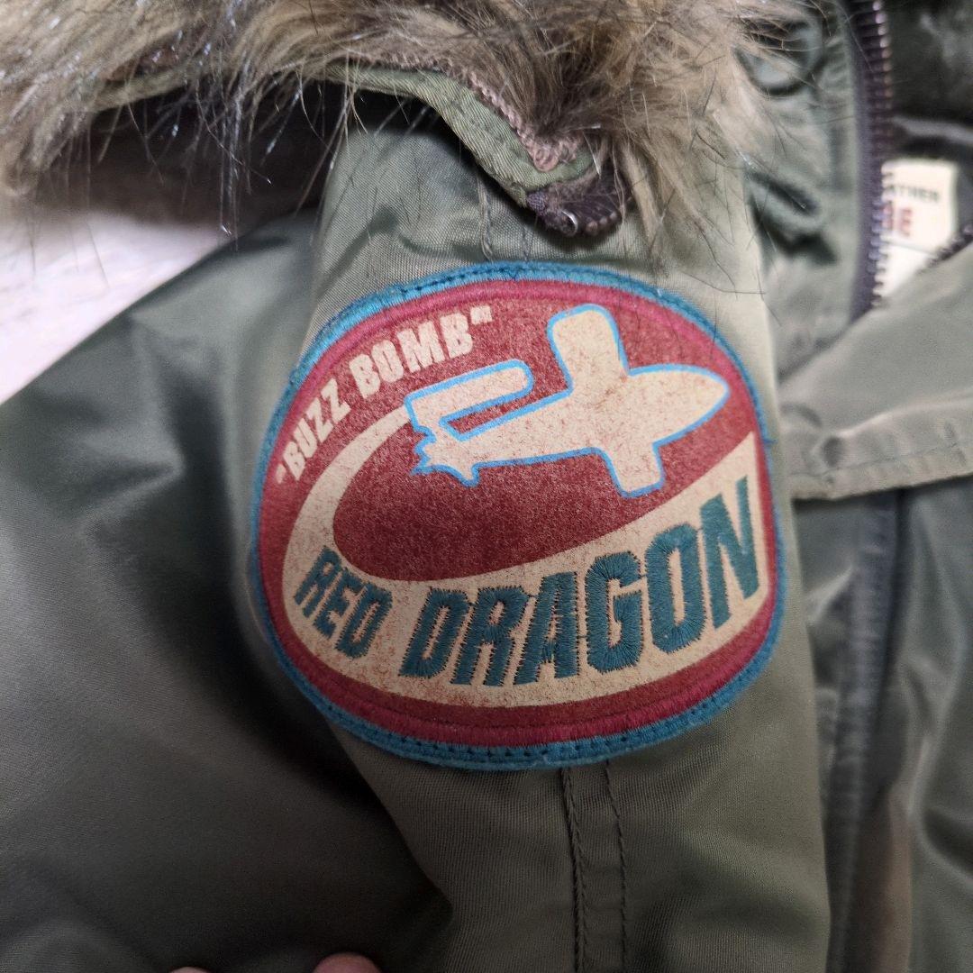 希少モデル✨AVIREX N-2B RED DRAGON ワッペン L カーキ