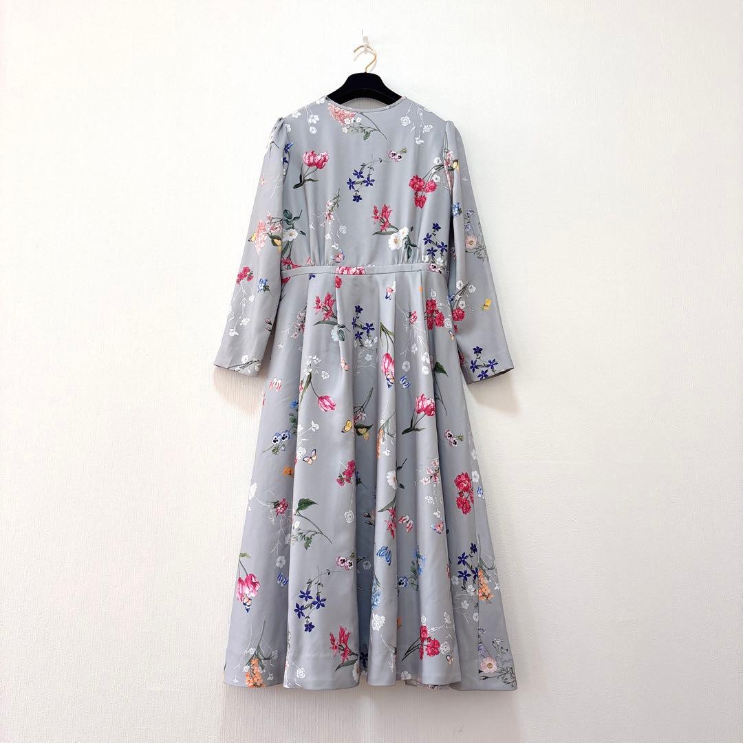 【Chesty】ガーデンプリントシャツワンピース（グレー）【定価25,850円】