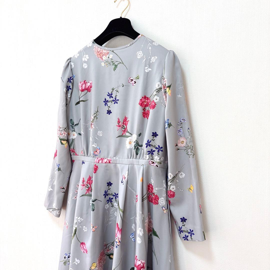 【Chesty】ガーデンプリントシャツワンピース（グレー）【定価25,850円】
