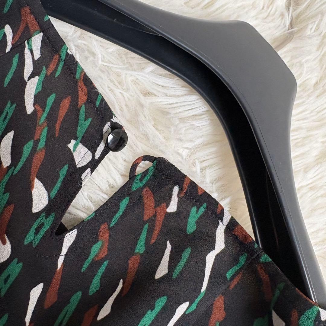 未使用級 22年♡レリアン プリントバルーン七分袖ブラウス チュニック 13+