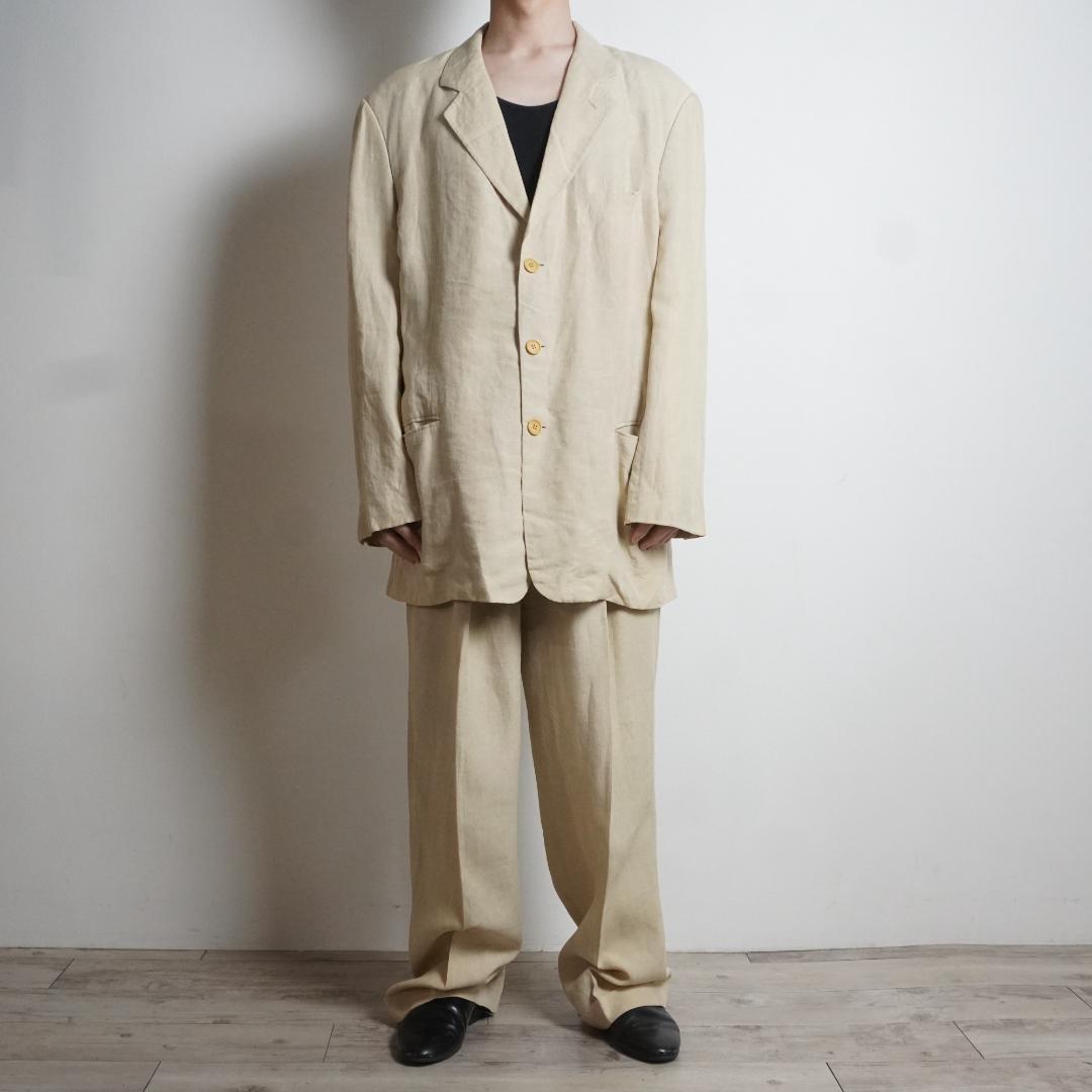 GIORGIO ARMANI リネン素材シングルセットアップスーツ/UW164
