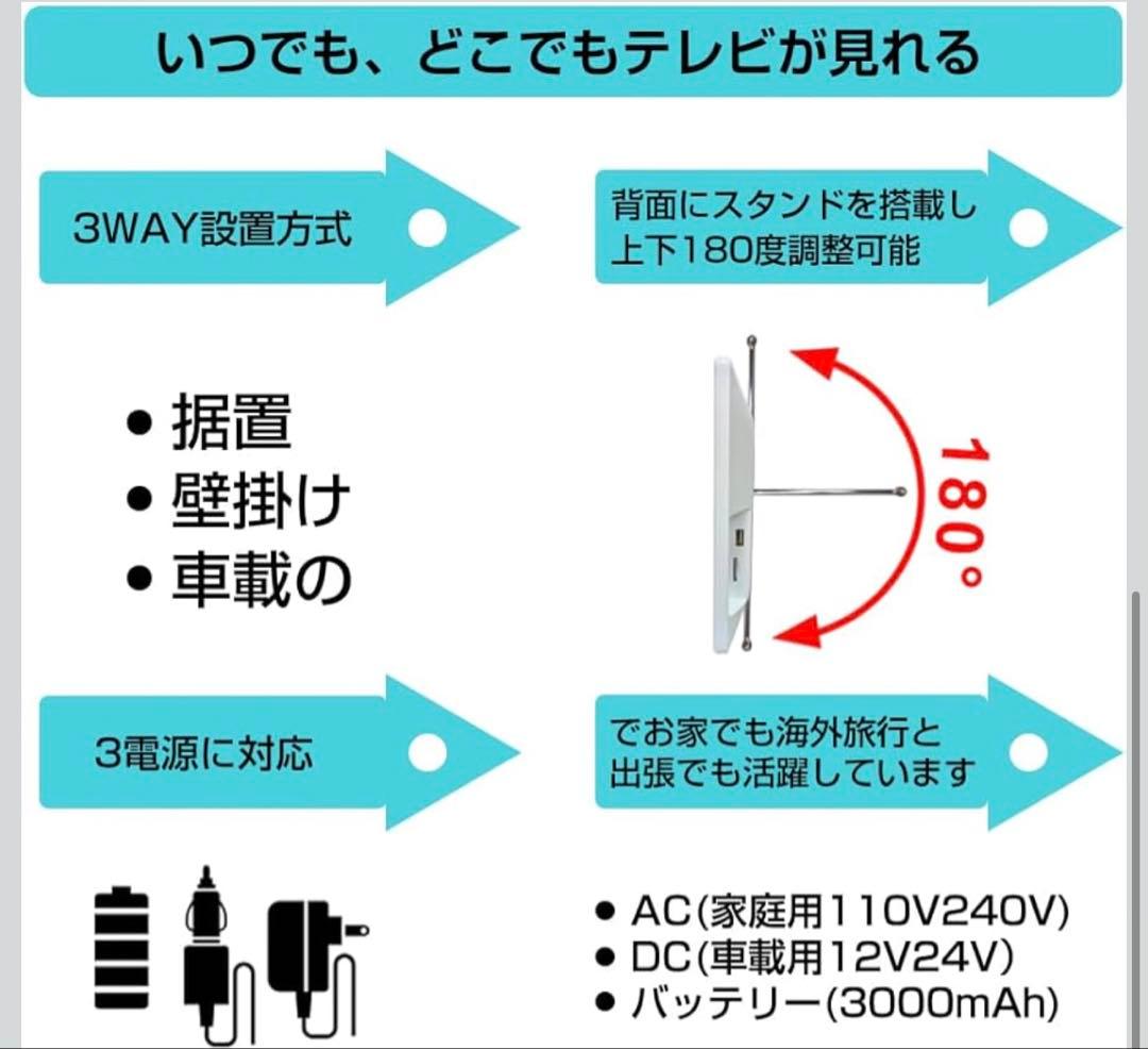 14インチ ポータブルスマートテレビ Android TV搭載 新品・未使用品