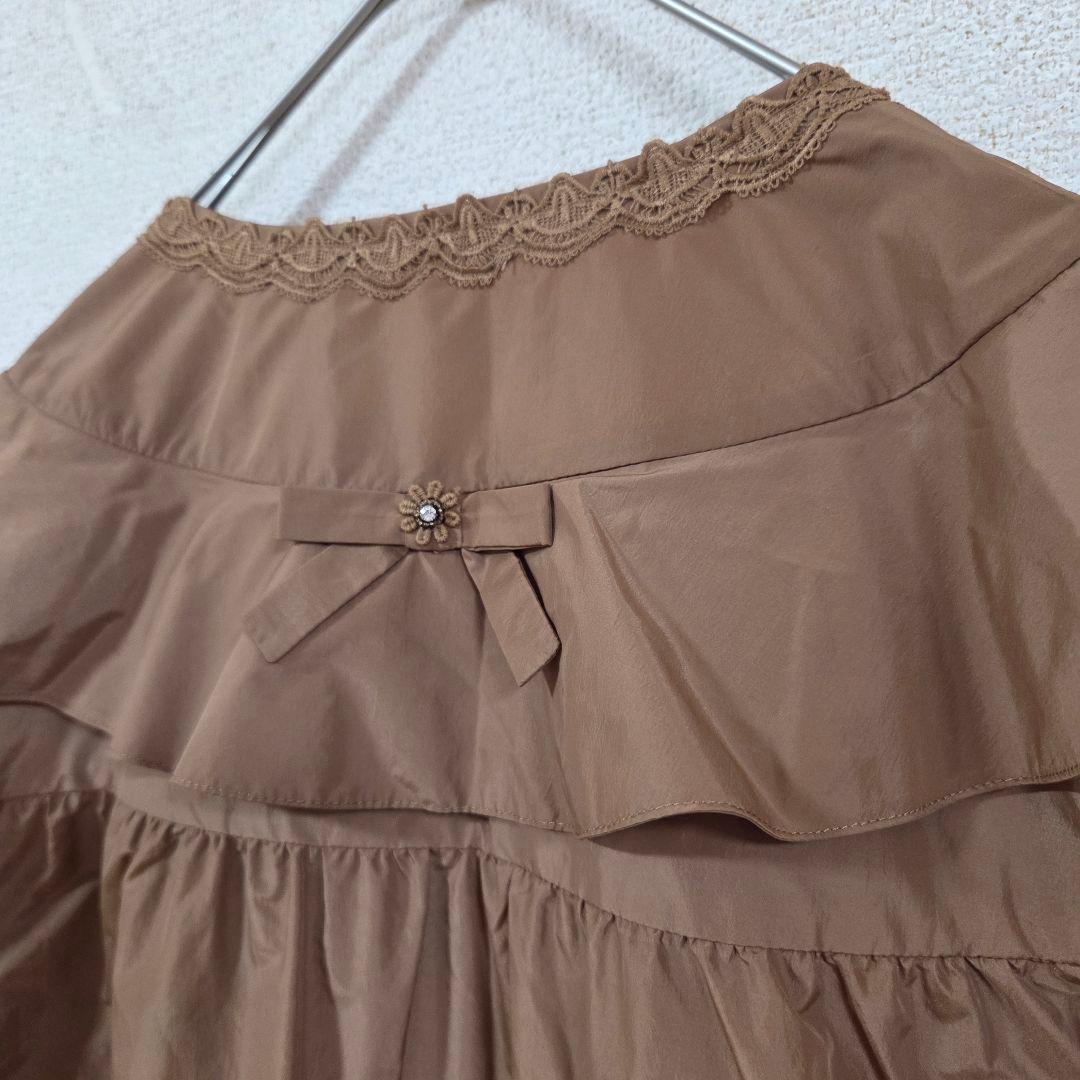 【スーパービューティー】袖レースデザイン/ショルダーフリルコート/ベージュ/40