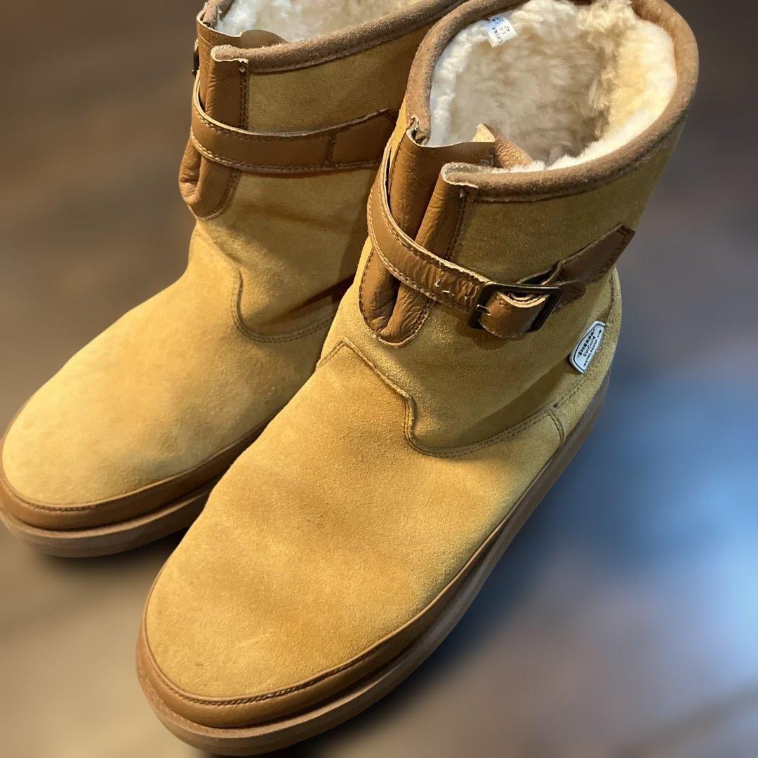 ベージュ スエード ムートンブーツ